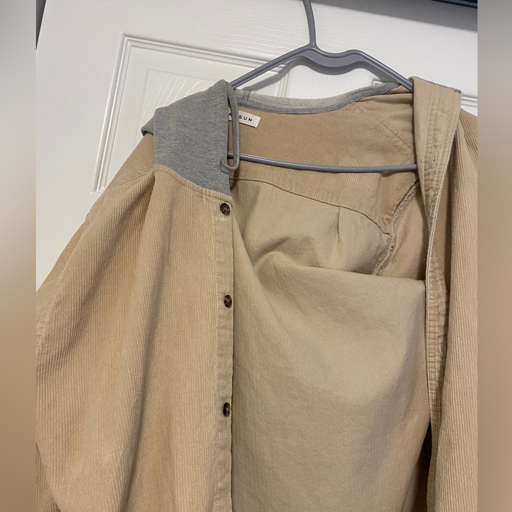 Hooded shirt men’s, size XL, beige - Picture 3 of 5
